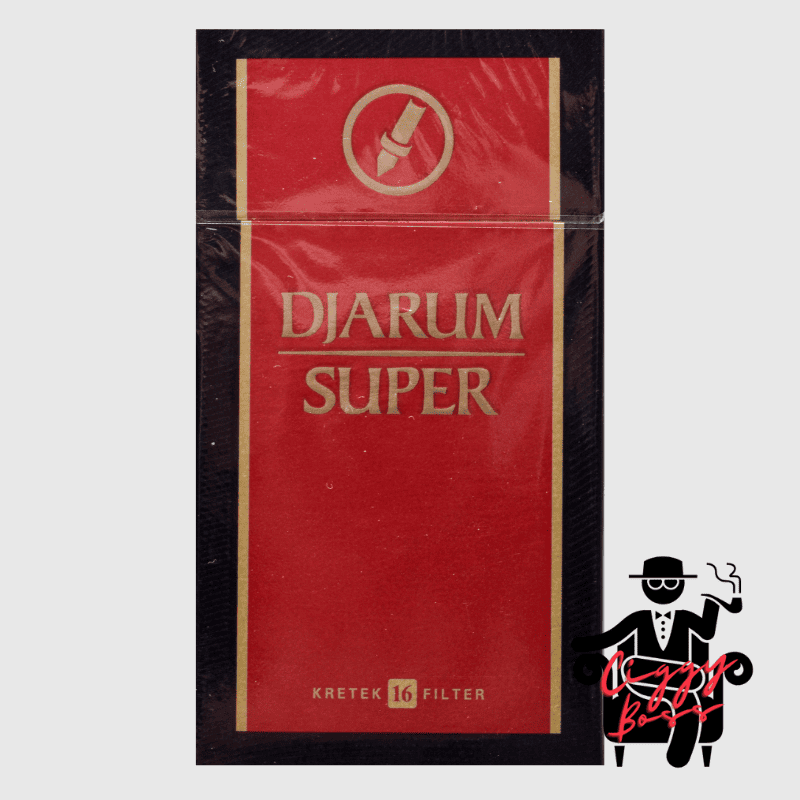 a pack of Djarum Super clove cigarette with Ciggyboss.com logo at the bottom right corner.