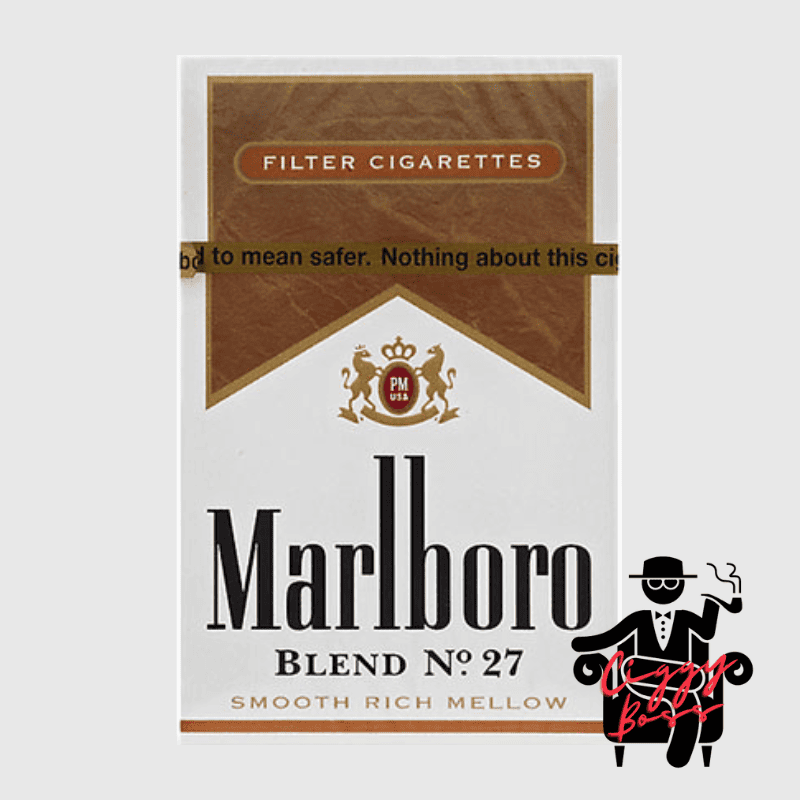 Marlboro Blend No.27 a pack of Marlboro Blend No.27 cigarette with Ciggyboss.com logo at the bottom right corner.