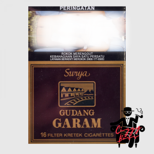 A single pack of Gudang Garam Surya clove cigarettes.