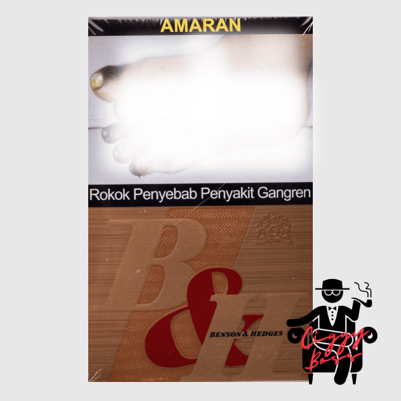 a pack of Benson and Hedges Gold cigarette with Ciggyboss.com logo at the bottom right corner.