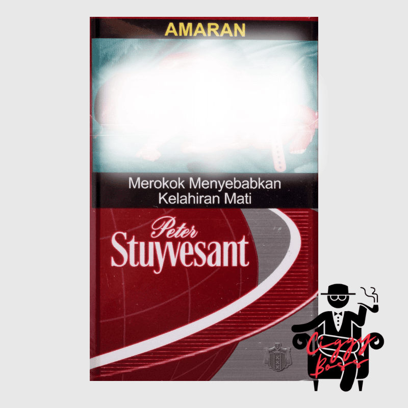 a pack of Peter Stuyvesant Red cigarette with Ciggyboss.com logo at the bottom right corner.