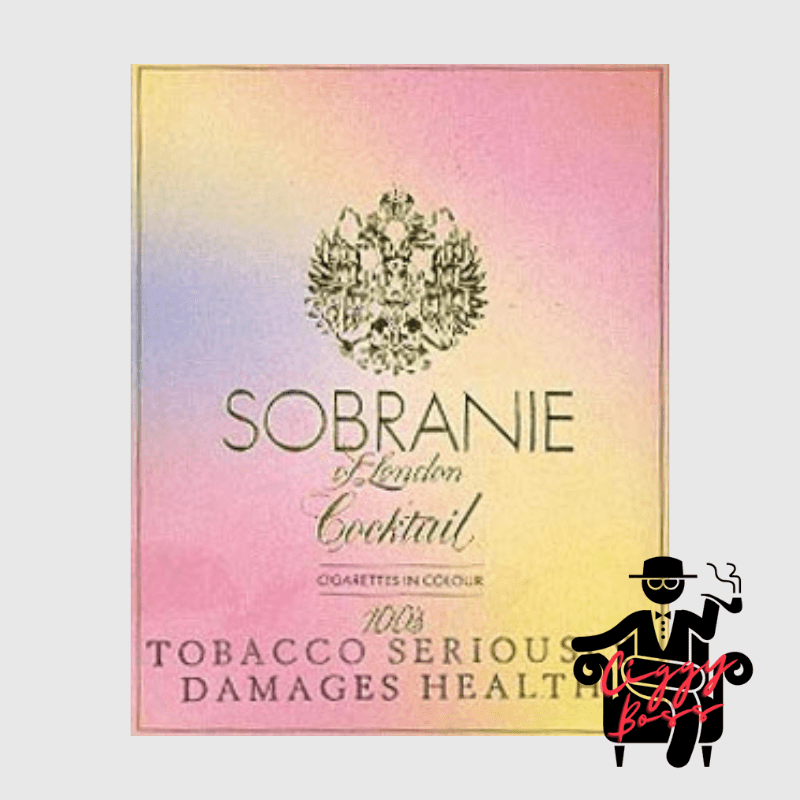 Sobranie Cocktail a pack of Sobranie Cocktail cigarette with Ciggyboss.com logo at the bottom right corner.