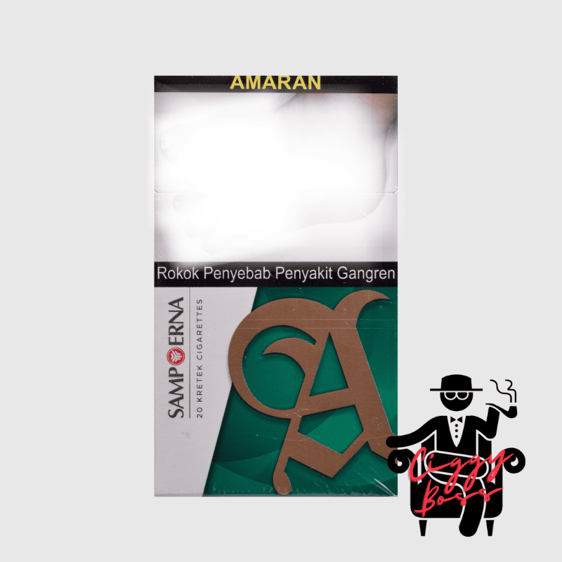 a pack of Sampoerna Green clove cigarette with Ciggyboss.com logo at the bottom right corner.